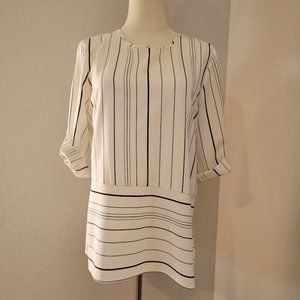 Calvin Klein Blouse - SM - Excellent Condition, White with Black Pinstripe